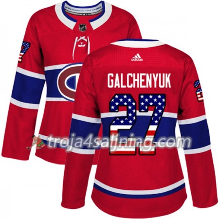 Montreal Canadiens tröja Alex Galchenyuk 27 Röd USA Flag Fashion 2017-2018 Adidas Authentic - Dame NHL Tröjor
